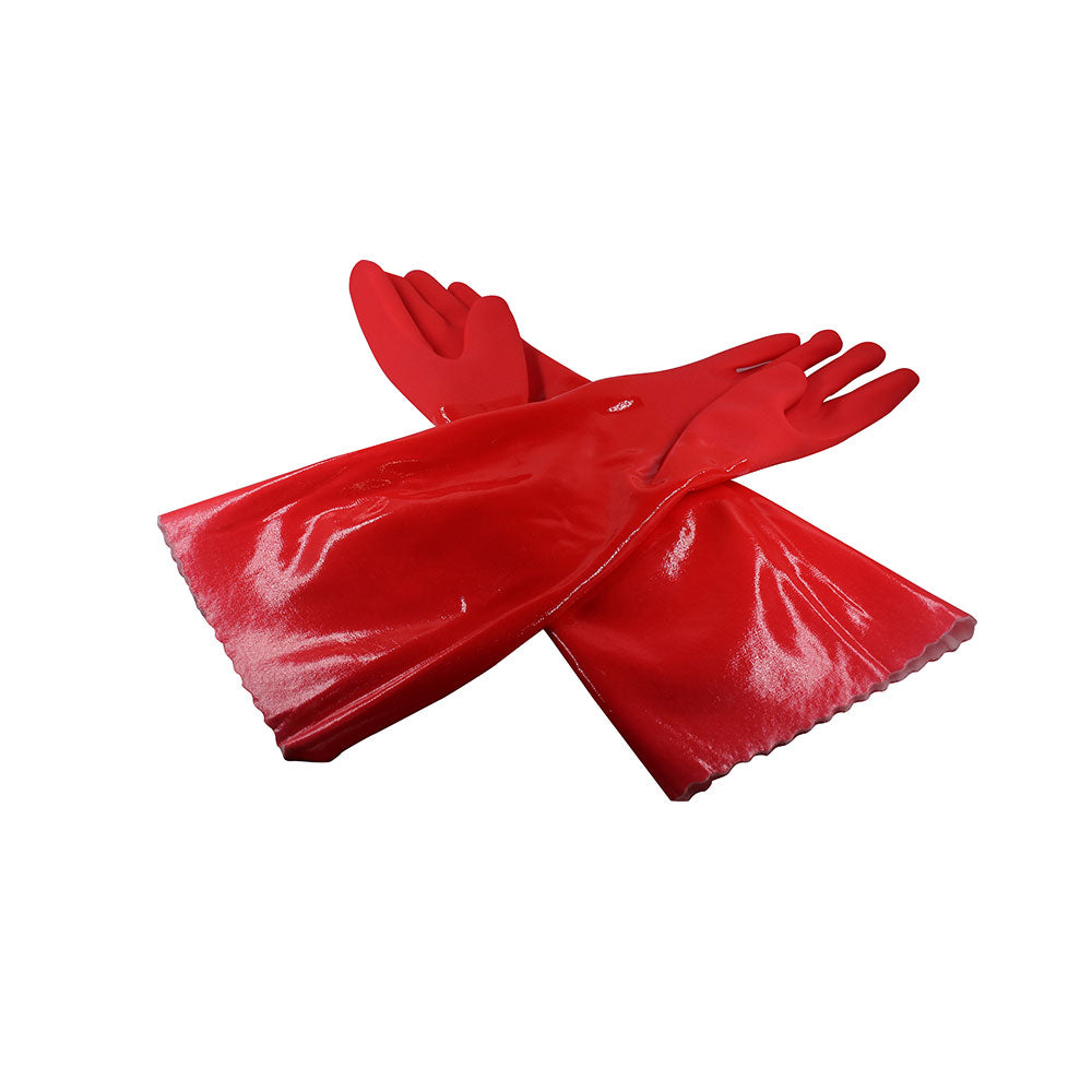 PVC Work Safety Glove Red 45cm Oil Chemical Resistant Dipped Durable Sanded-2