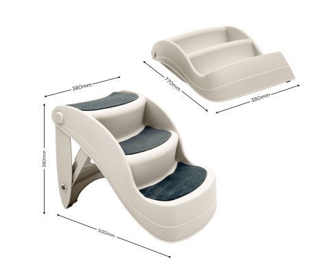 38cm Foldable Pet Stairs Ramp - Grey-1