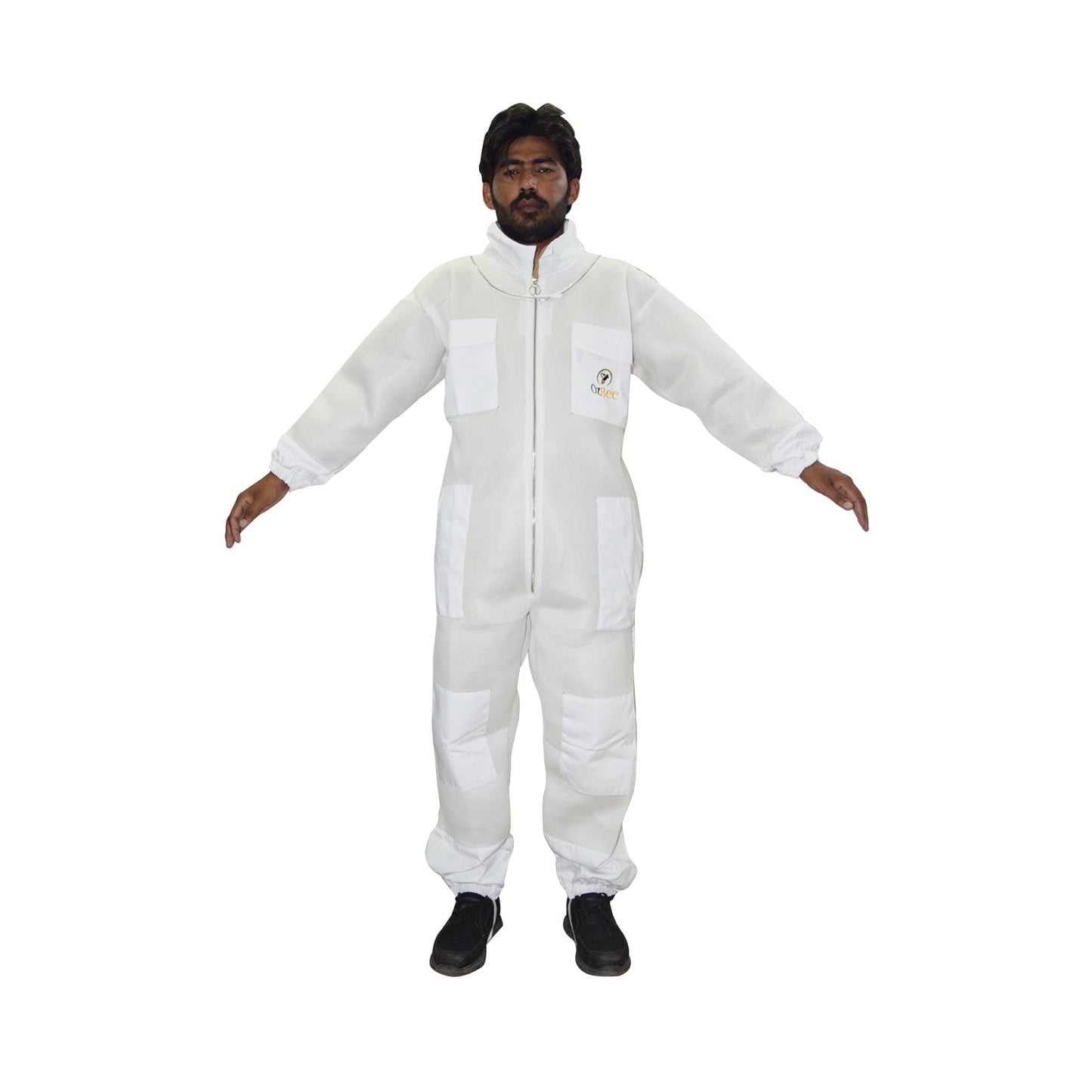 Beekeeping Starter Kit For Beekeepers With OZ Bee 2 Layer Mesh Ventilated Round Head Suit Protective Gear-3