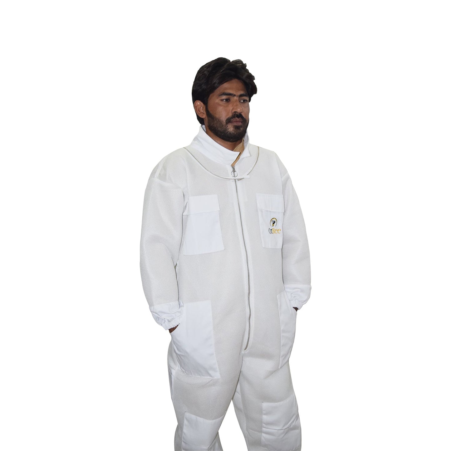 Beekeeping Starter Kit For Beekeepers With OZ Bee 2 Layer Mesh Ventilated Round Head Suit Protective Gear-4