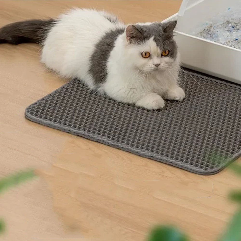Double Layer Waterproof Cat Litter Mat Non-slip Washable Cat Sand Mat