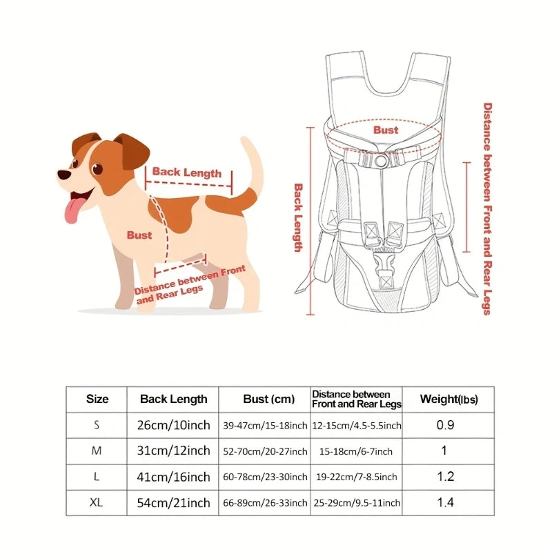 Adjustable Hands Free Dog Backpack Carrier