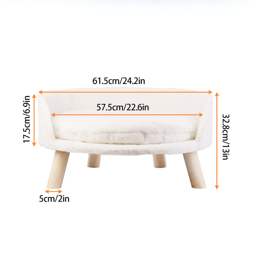 Pet Sofa Bed Raised Cat Chair with Removable Cushion