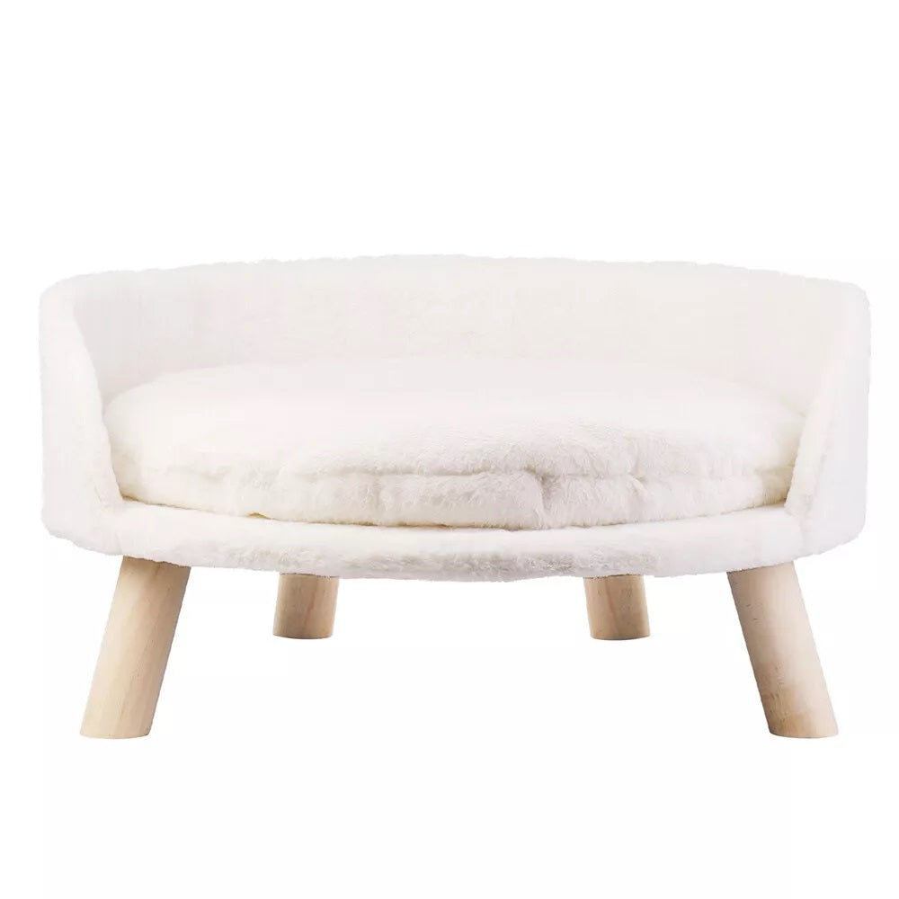 Pet Sofa Bed Raised Cat Chair with Removable Cushion
