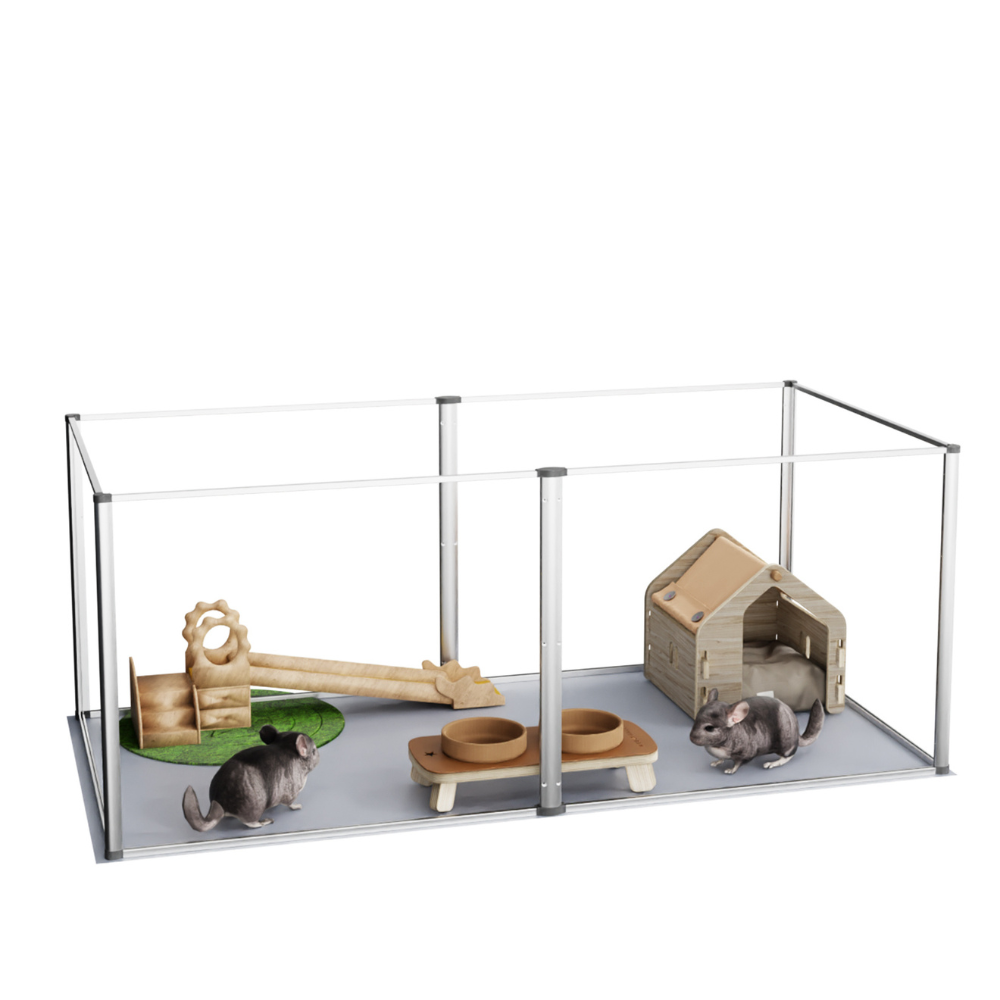 6 Panels Acrylic Pet Dog Playpen Puppy Crate Kennel Fence with Waterproof Pad