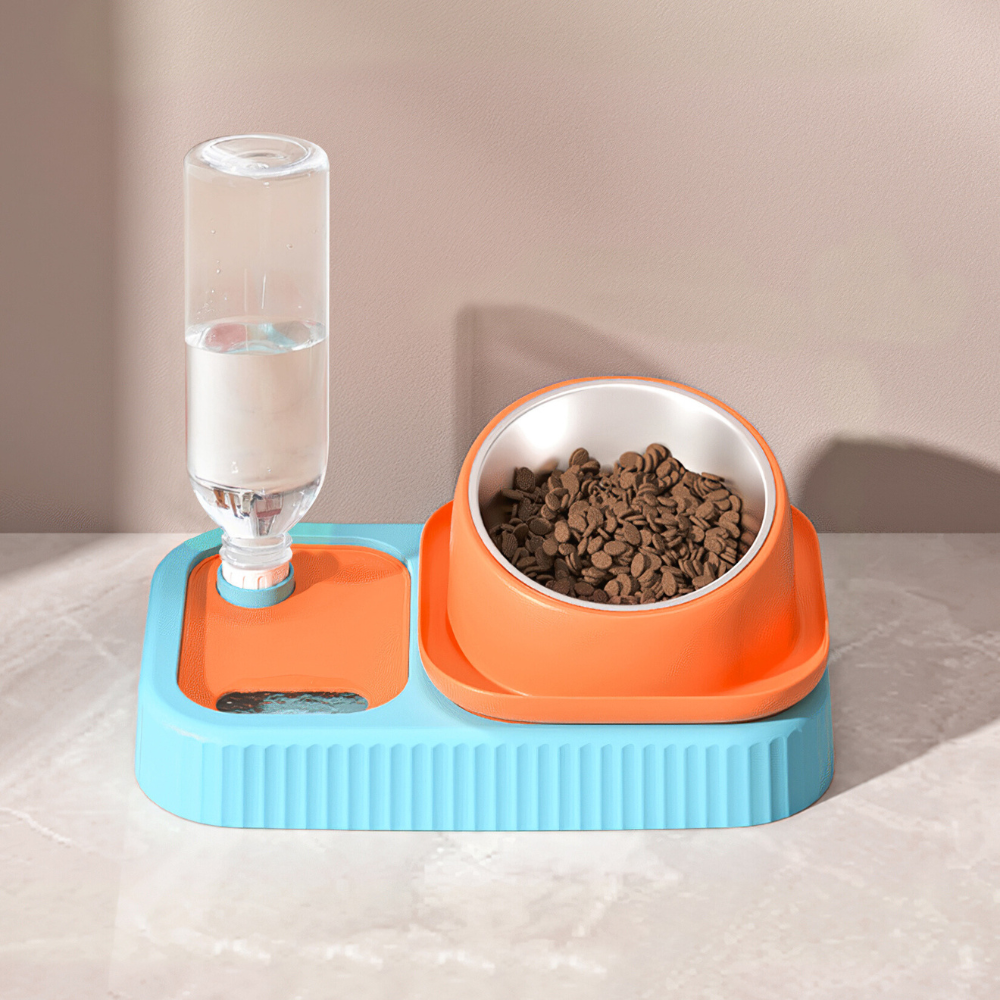 3 in 1 Pet Food Container with Automatic Drinking Bottle