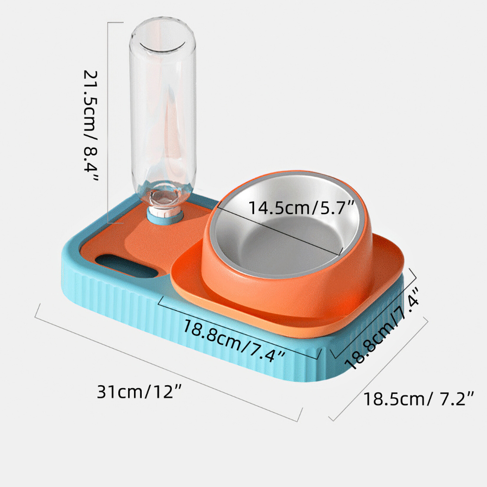 3 in 1 Pet Food Container with Automatic Drinking Bottle