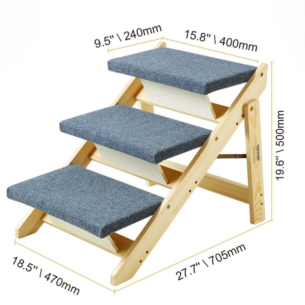 2 in 1 Foldable Pet Steps Ramp for Small to Large Dogs