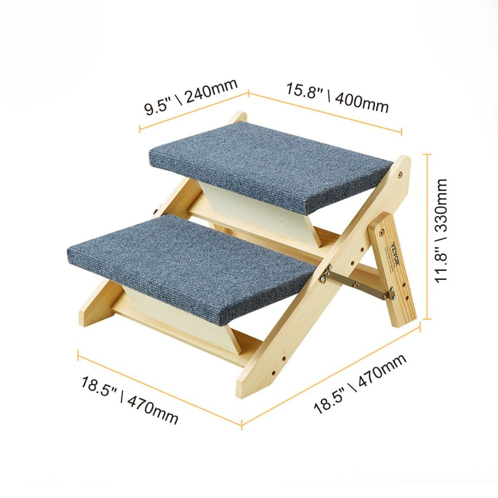 2 in 1 Foldable Pet Steps Ramp for Small to Large Dogs