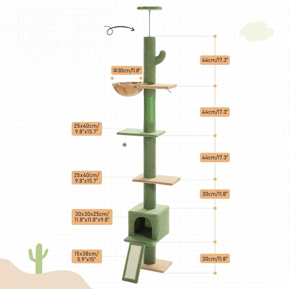 Adjustable Floor to Ceiling Cat Tree Tower