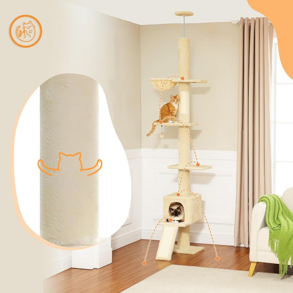 Adjustable Floor to Ceiling Cat Tree Tower