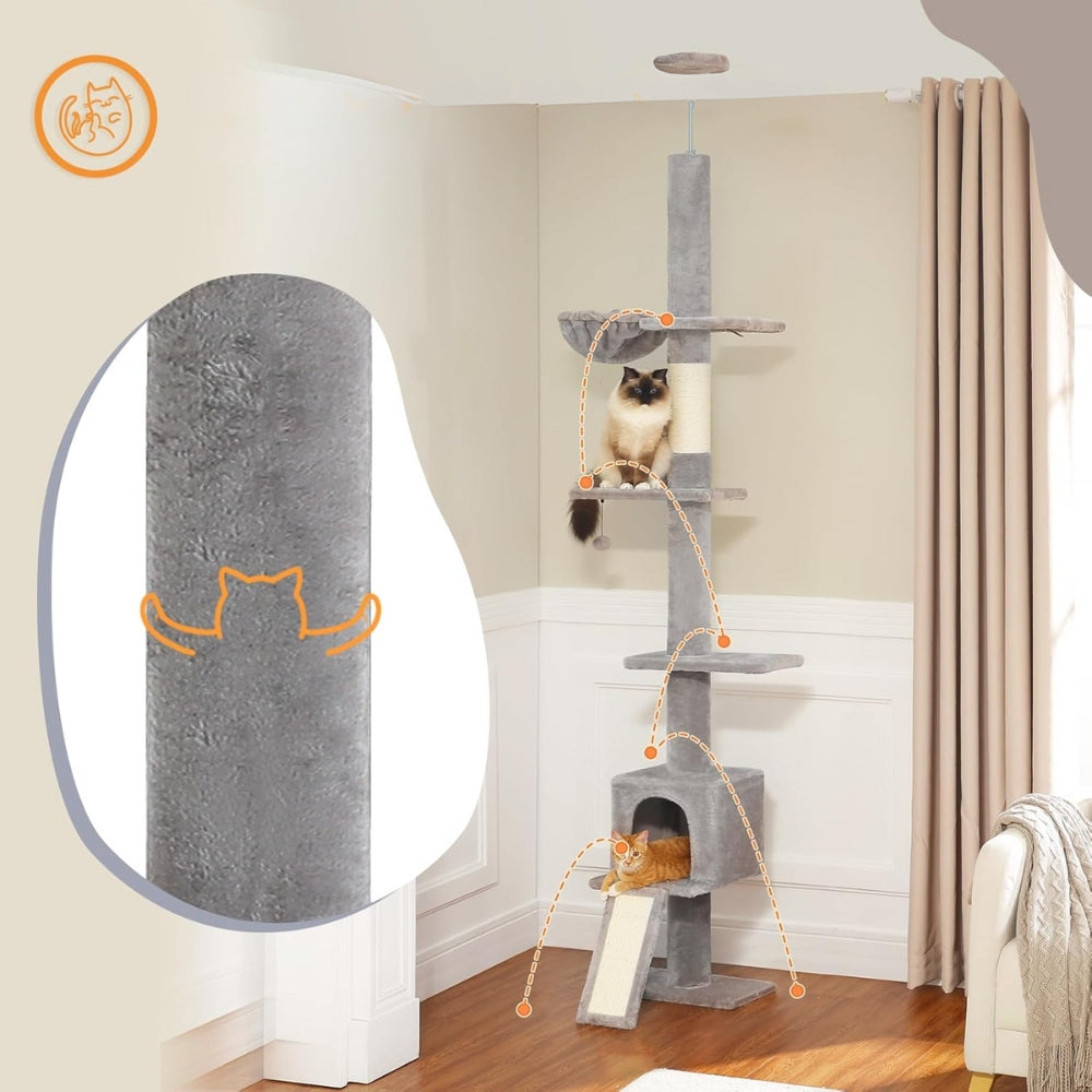 Adjustable Floor to Ceiling Cat Tree Tower