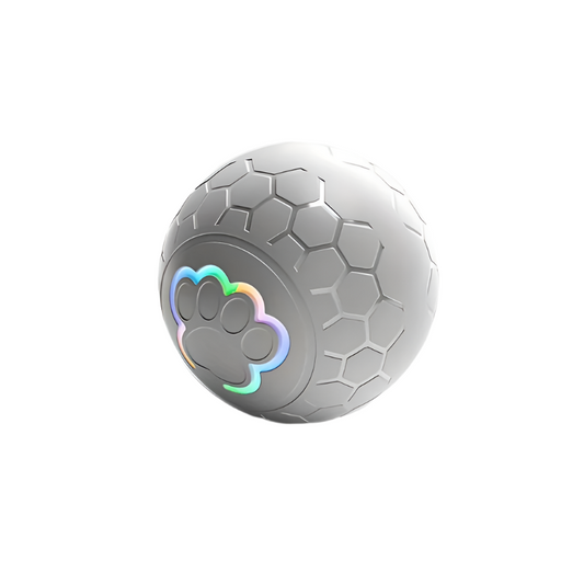 Interactive Dog Toy Ball - Grey Striped-0