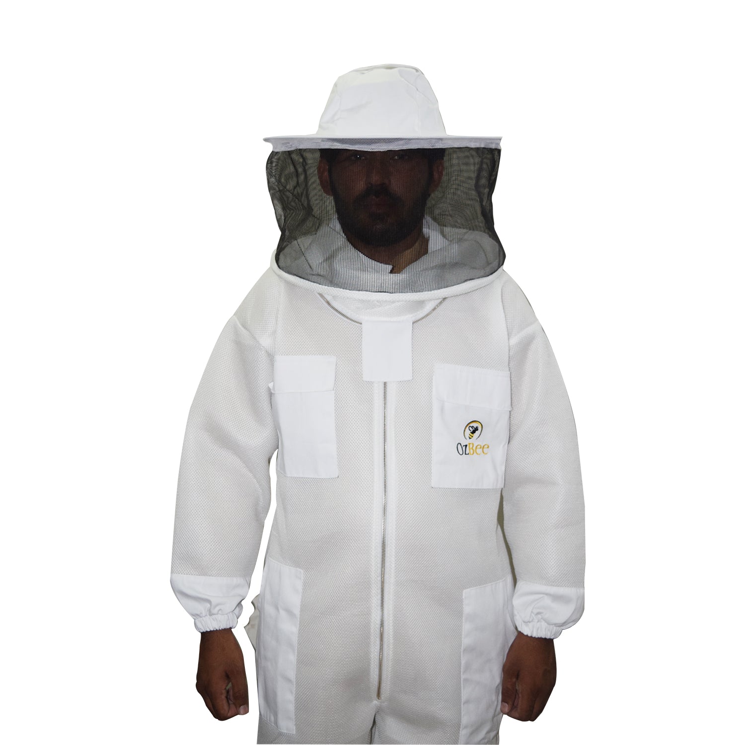 Beekeeping Starter Kit For Beekeepers With OZ Bee 2 Layer Mesh Ventilated Round Head Suit Protective Gear-1